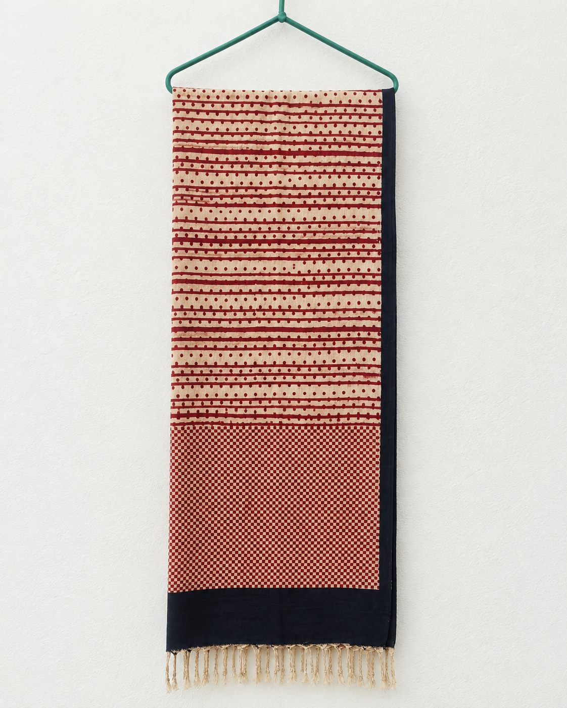 Hand Woven with Hand Block Print Stole